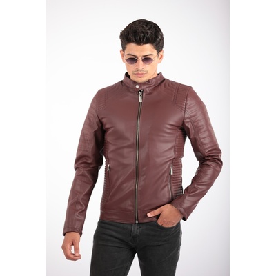 Base Мъжко кожено яке - Бордо 2021083169 (311815_Бордо)