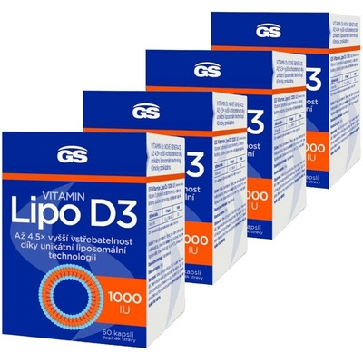 GS Vitamin Lipo D3 1000 IU 4 × 60 kapslí