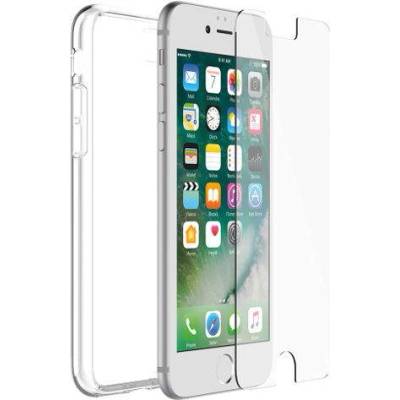 OtterBox Clearly Protected Skin With Alpha Glass - тънък силиконов кейс и стъклено защитно покритие за дисплея на iPhone 8, iPhone 7 (прозрачен)