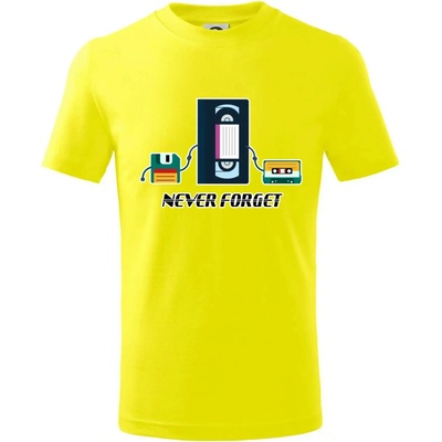Never forget 90s tričko detské citrónová