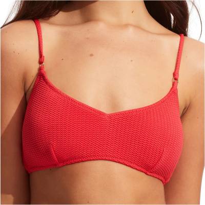 Seafolly Дамско бикини горнище Seafolly Women's Sea Dive Bralette Bikini top - Chilli Red - размер 40 (EU) (150-2461-1315)