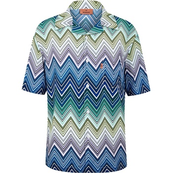 Missoni Zigzag Short-Sleeved Shirt - BLU LIM WHT