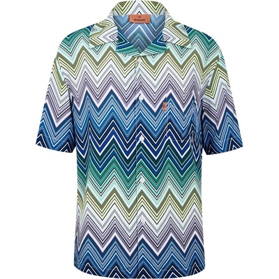 Missoni Zigzag Short-Sleeved Shirt - BLU LIM WHT