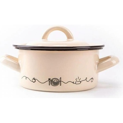 Kinekus Kastról smaltovaný s pokrievkou 22cm/4,0L dekor Linea
