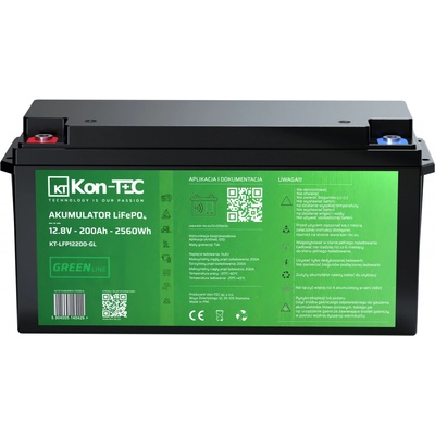 Kon-Tec KT-LFP12200-GL Green Line Lithium-železo-fosfátová LiFePO4 12V, 12,8V 200Ah