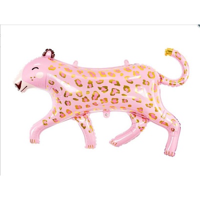 PartyDeco Balónik fóliový Leopard ružový 103x63 cm