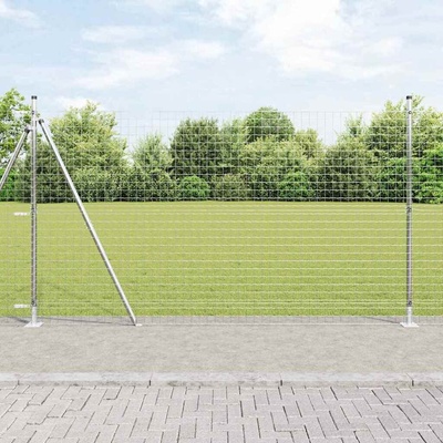 OMAXI Zahradní euro plot s betonovým základem 10 x 1,6 m Stříbrná 243423