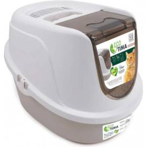 Mpets Tima Cat Litter Box - Eco Закрита котешка тоалетна Тима, M - 53 х 40 х 38 см - бежова, Белгия - 20117299