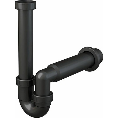 Alcadrain Dřezový sifon s převlečenou maticí 6/4", černá A80-DN50-ECO