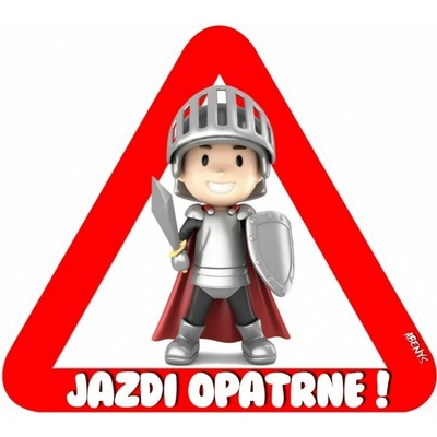 Abenys nálepka na auto JAZDI OPATRNE ! rytier