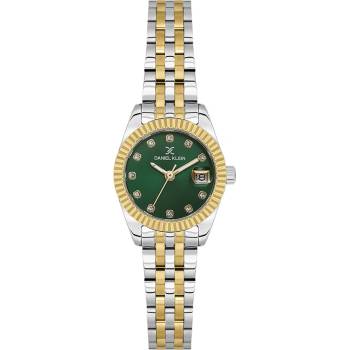 Daniel Klein DK. 1.14276-7 - дамски часовник, кварцов, 24 mm, тъмнозелен, кристали, дата