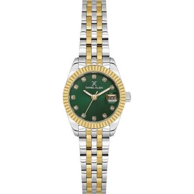 Daniel Klein DK. 1.14276-7 - дамски часовник, кварцов, 24 mm, тъмнозелен, кристали, дата