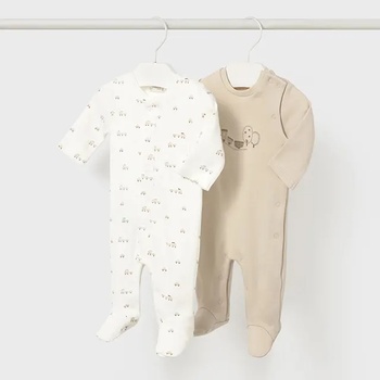 Mayoral Сет 2 гащеризона интерлок мръснобяло и бежово за новородено момче Mayoral