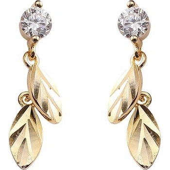 Silenti Jewelry Сребърни обеци "Златни Пера