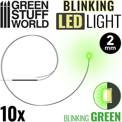 Green Stuff World LED dioda blikající zelená 2 mm 10 ks