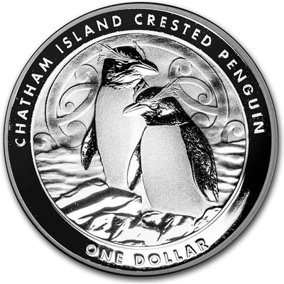 New Zealand Mint Nový Zéland Chatham Island Crested Penguin BU 1 Oz