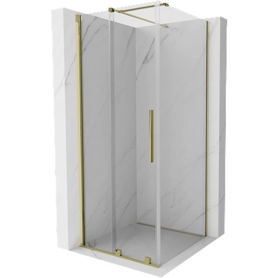 Mexen Velar разтегателна душ кабина 120 x 120 см, прозрачна, златна - 871-120-120-01-50 (871-120-120-01-50)