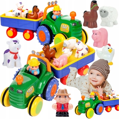 Kiddieland 24752 traktor so zvieratkami Activity so zvukom a svetlom zelená