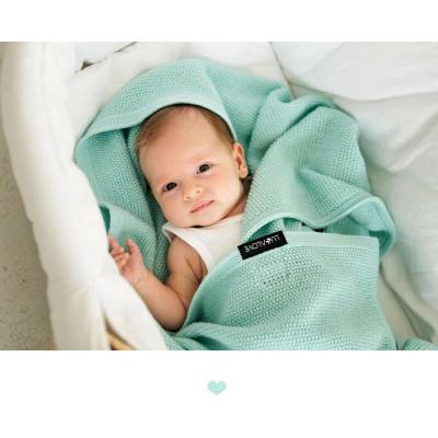 Lullalove Lehká dečka z vlny Merino Premium Máta