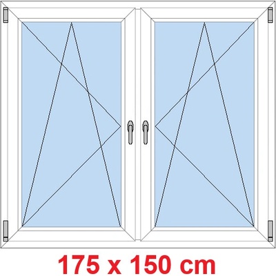 Soft Dvoukřídlé plastové okno 175x150 cm OS+OS se sloupkem Bílá