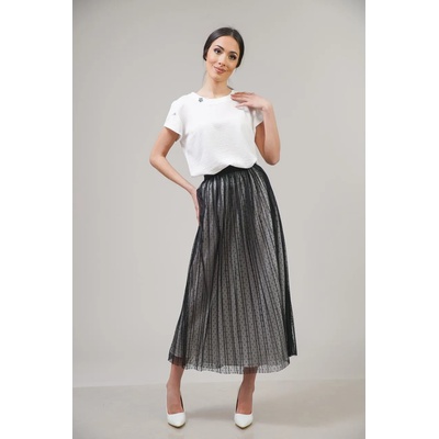 Radek's collection Дамска дълга пола от плат солей на черни точки 52201-131