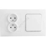 Legrand Legrand-Двойна битова розетка 250V/16A и ключ №1 с рамка NILOE STEP бяла (LR0050C)