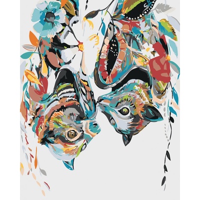 Zuty Malování podle čísel Květinoví netopýři 80 x 100 cm bez rámu a bez vypnutí plátna