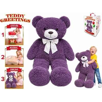 Mikro trading Teddy Greetings 120 cm fialový