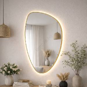 Baltica Design Baltica Design- LED огледало с подсветка STONE FLUID 15W/230V 2700K 92x55 cm IP65 златист (DB0041)