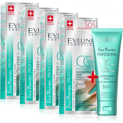 Eveline Face Therapy Professional CC krém 8v1 Sensitive Skin Upokojujúci a hydratačný CC krém 30 ml