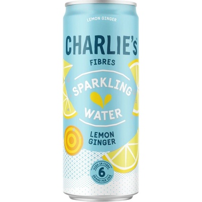 Charlie's Fibres sycená pitná voda s příchutí citronu a zázvoru s vlákninou 330 ml
