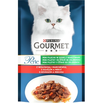 Gourmet Purina Gourmet Perle котешка храна Мини филе в сос с говеждо месо и моркови 85 г