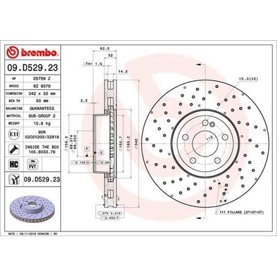Brzdový kotúč BREMBO 09.D529.23