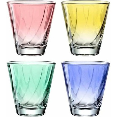 Leonardo poháre farebné Twist 4 x 215 ml