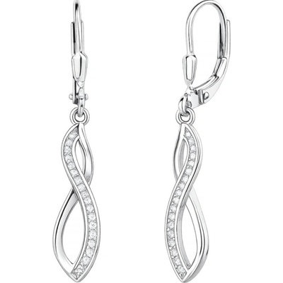 GRACE Silver Jewellery Stříbrné visací náušnice se zirkony Agathe stříbro 925/1000 E-1516-MHT-7828/353 Stříbrná