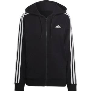 Adidas Дамски суичър Adidas Essentials 3 Stripe Zip Track Hoodie Womens - Black/White