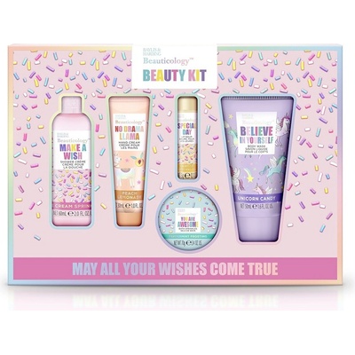 Baylis & Harding Cukrové zdobení mycí gel 50 ml + krém na ruce 30 ml + sprchový krém 60 ml + perly do koupele 70 g + balzám na rty 5 g dárková sada