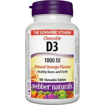 Webber Naturals Витамин D3 1000 IU 180 дъвчащи таблетки (с вкус на портокал) | Webber Naturals (3540 WN)