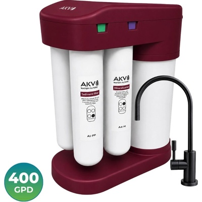AKV RO TYTAN-400 Burgundy systém reverzní osmózy s vysokým výkonem 400 GPD