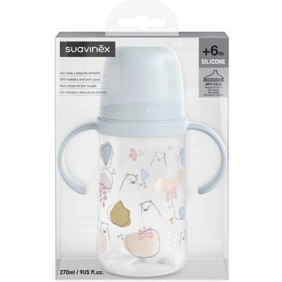 Suavinex druhá láhev s oušky Bear modrá 270 ml