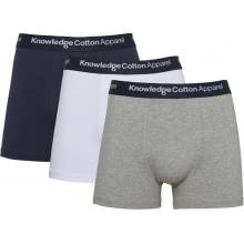 Knowledge Cotton Solid Colored Underwear With Navy Elastic 1012 Grey Melange 2 pack