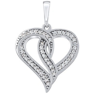 SILVEGO Strieborný prívesok srdce Catherine s Brilliance Zirconia PRGBR1140PS