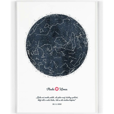 Hvězdná mapa A4 - 21 x 29,7 cm Pololesklý saténový papír