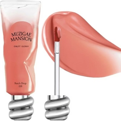 Muzigae mansion Objet Glossy 001 Peach Drop Tónovaný lesk na pery s ceramidom a panthenolom 6 g