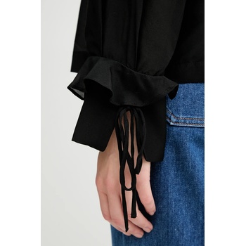 MUNTHE Блуза с коприна munthe lesienna в черно с изчистен дизайн 253100025326 (253100025326)