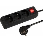 BLOW 98-770# Power strip PR-370WSP 3 sockets with grounding+switch 1.5m black (3x1.5mm)