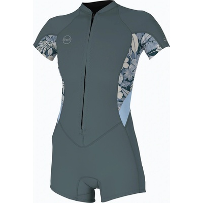 Dámský O'Neill Bahia 2/1 Front Zip SS Spring shade/palmento tropical/faded denim