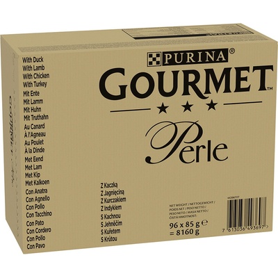Gourmet Perle kachna, jehněčí, kuře, krůta 96 x 85 g