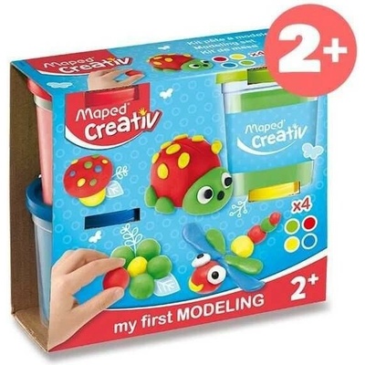 MAPED Creativ Pat Dough modelovacia hmota v téglikoch 456g biela žltá červená a modrá (4ks)
