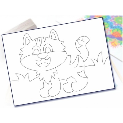 Radost v písku Šablona na pískování jednoduchá kočička Varianta: A5 148 x 210 mm – Zbozi.Blesk.cz